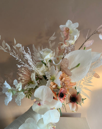 【造花・ドライフラワー】ブーケ・ブートニアセット(オーダー可) 【結婚式 フラワー ブーケ ブートニア】