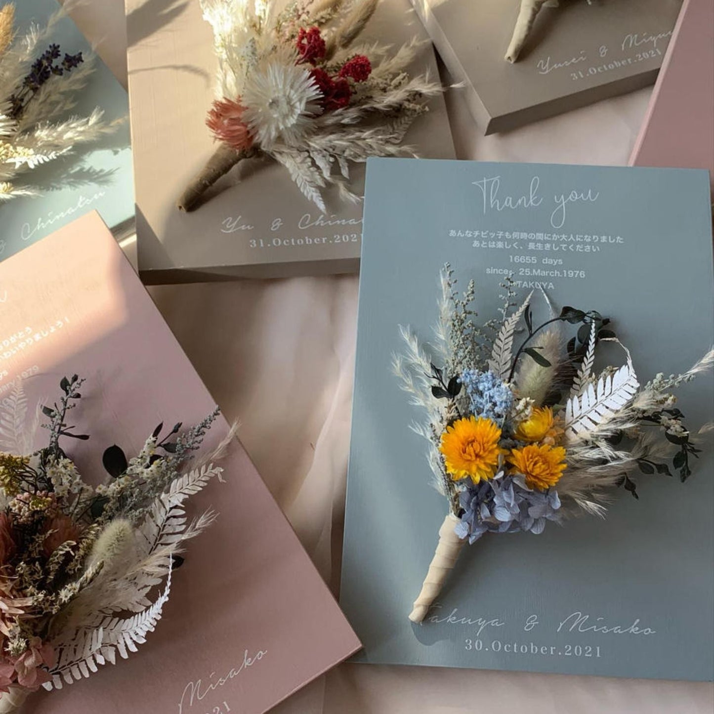 ご両親贈呈ボード (お花セミオーダー) A4 2枚セット 【結婚式 引き出物 ギフト】