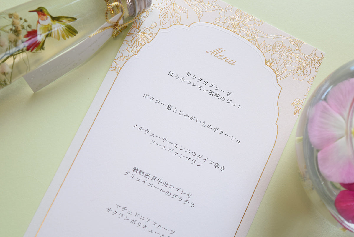 メニュー (印刷込み) SAKURA 結婚式 メニュー【結婚式　ペーパー　メニュー表】