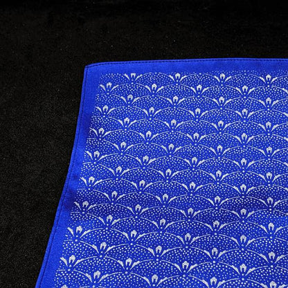 【着物職人手作り 金彩シルクポケットチーフ】シルバー ブルー Nsplus 19924 【結婚式 ハンカチ チーフ 小物】