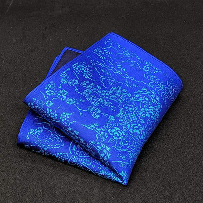 【着物職人手作り 金彩シルクポケットチーフ】ブルー ゴールド Nsplus 19922 【結婚式 ハンカチ チーフ 小物】