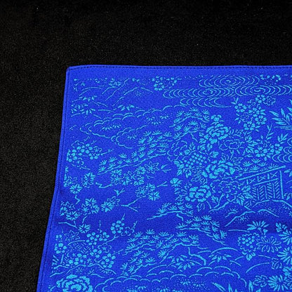 【着物職人手作り 金彩シルクポケットチーフ】ブルー ゴールド Nsplus 19922 【結婚式 ハンカチ チーフ 小物】