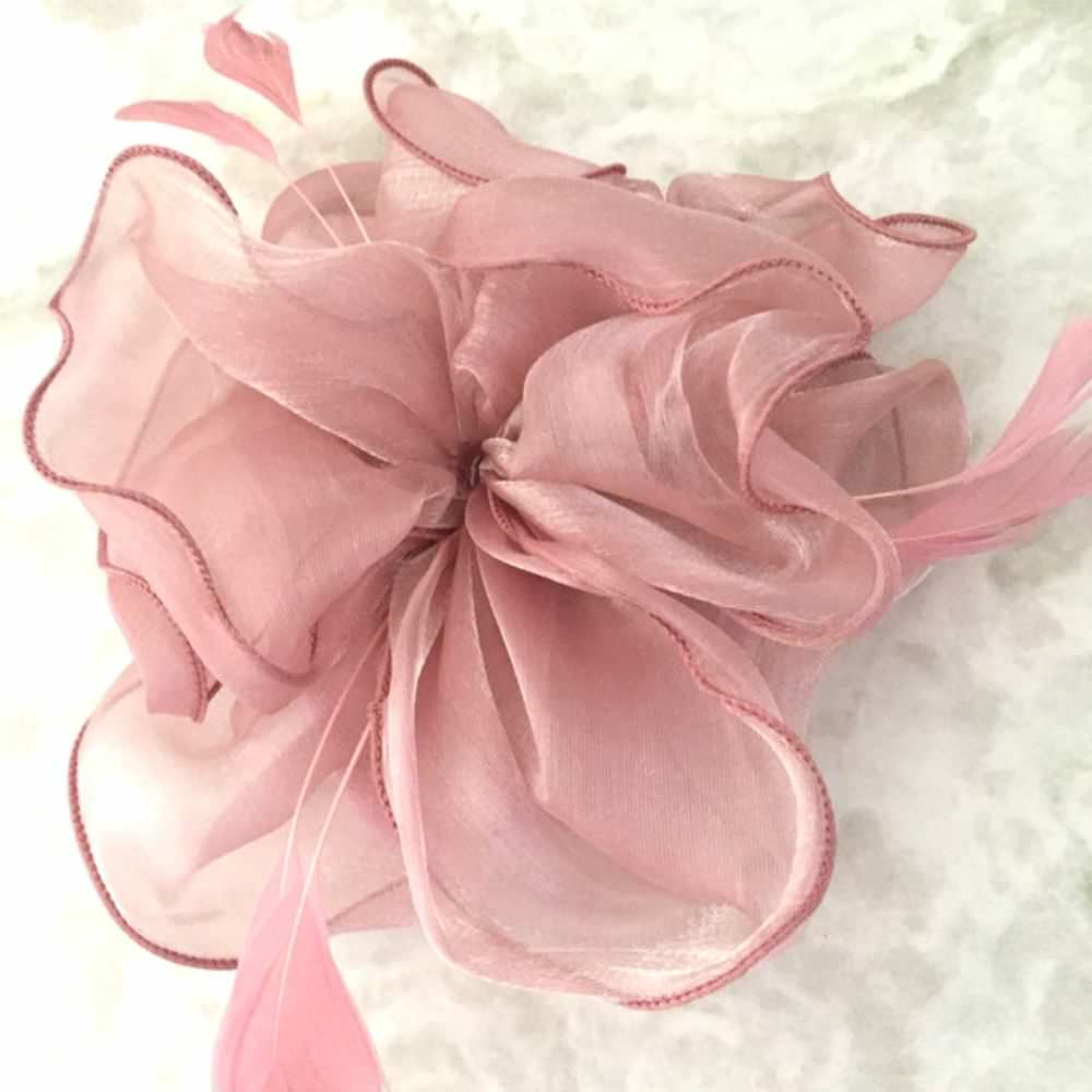 【ヘッドドレス】pink flower ヘッドアクセサリー/トーク帽/ブライダルアクセサリー 【結婚式 ヘアアクセサリー】