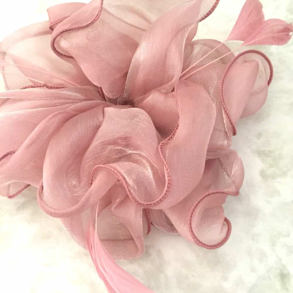 【ヘッドドレス】pink flower ヘッドアクセサリー/トーク帽/ブライダルアクセサリー 【結婚式 ヘアアクセサリー】