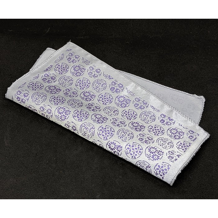 【着物職人手作り 金彩シルクポケットチーフ】シルバー パープル Nsplus 19925 【結婚式 ハンカチ チーフ 小物】