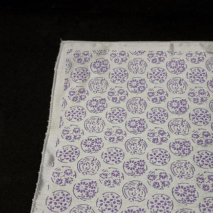 【着物職人手作り 金彩シルクポケットチーフ】シルバー パープル Nsplus 19925 【結婚式 ハンカチ チーフ 小物】