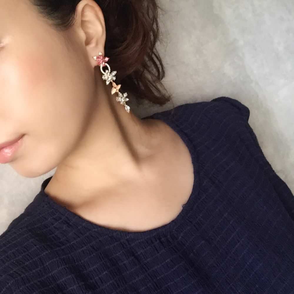 【ピアス・イヤリング】pinpink ピンクピアス/ブライダルアクセサリー 【結婚式 ピアス イヤリング】