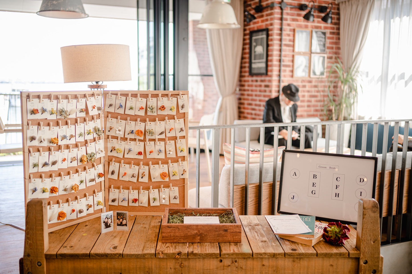 【comme si.】 真鍮のガラスボックス 正方形 30名～60名〈ゲスト参加型結婚証明書〉