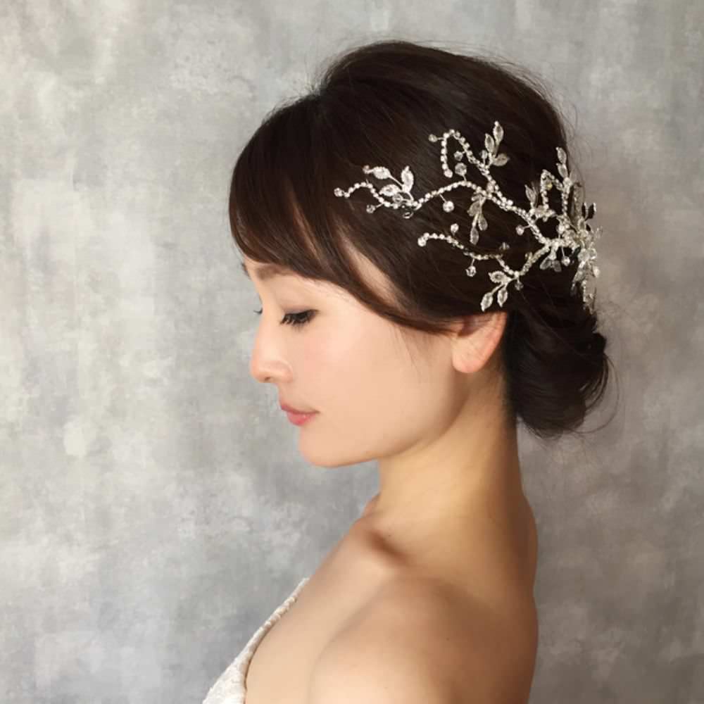 【ヘッドドレス】feuille ヘッドアクセサリー/ブライダルアクセサリー 【結婚式 ヘアアクセサリー】