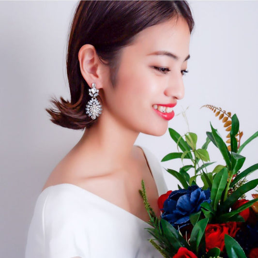 【ピアス・イヤリング】ビジュー クリスタル ウェディング ブライダルピアス c9 【結婚式 ピアス イヤリング】