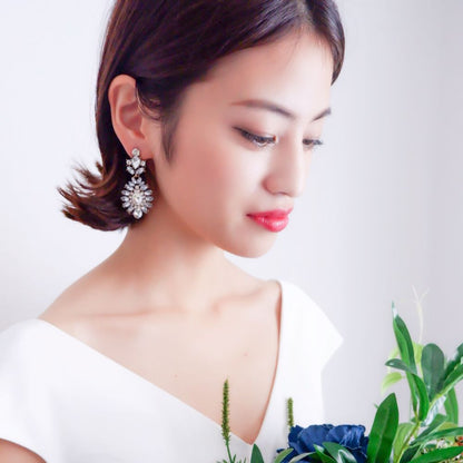 【ピアス・イヤリング】ビジュー クリスタル ウェディング ブライダルピアス c9 【結婚式 ピアス イヤリング】