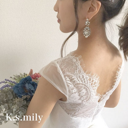 【ピアス・イヤリング】ビジュー クリスタル ウェディング ブライダルピアス c9 【結婚式 ピアス イヤリング】