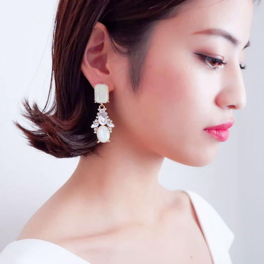 【ピアス】ビジュー クリスタル ブライダルピアス ゴールド c10 【結婚式 ピアス イヤリング】