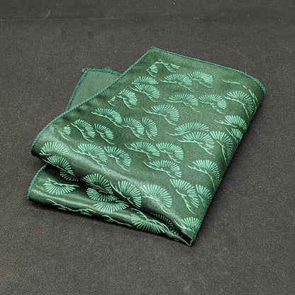 【着物職人手作り 金彩シルクポケットチーフ】グリーン Nsplus 19921 【結婚式 ハンカチ チーフ 小物】
