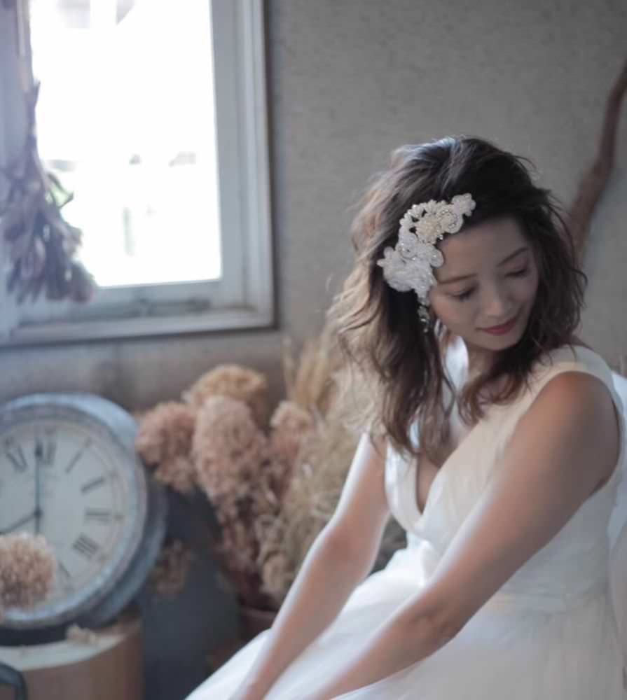 【ヘッドドレス】Cheri 刺繍ヘッドアクセサリー 【結婚式 ヘアアクセサリー】