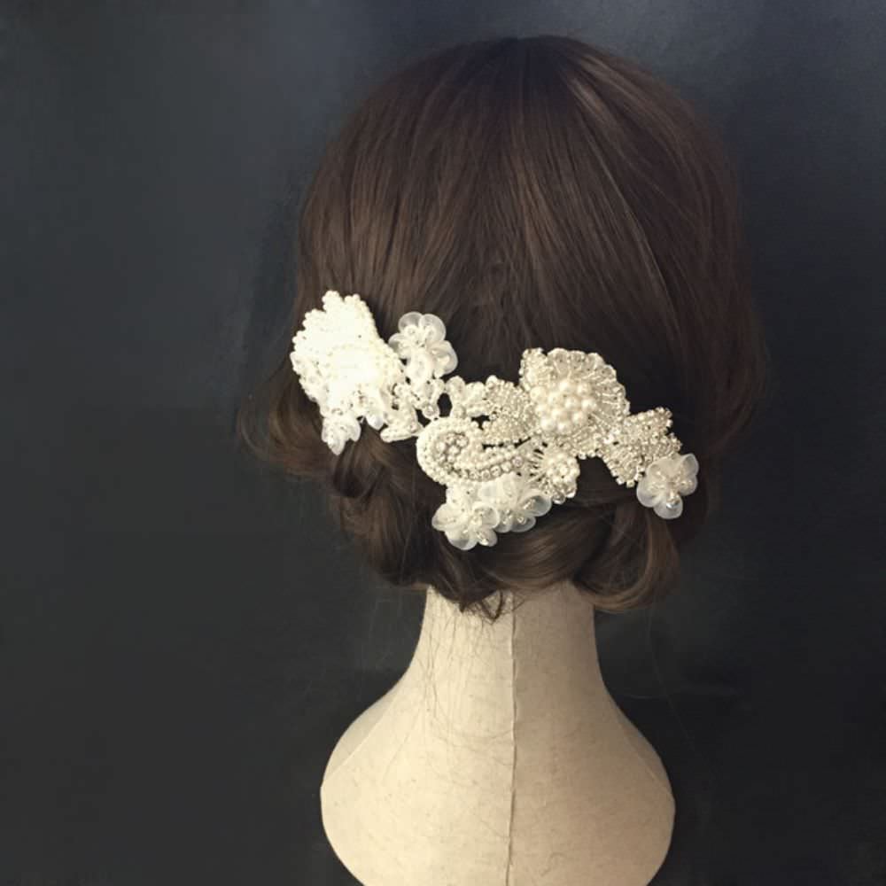 【ヘッドドレス】Desir 刺繍ヘッドアクセサリー/ブライダルアクセサリー 【結婚式　ヘアアクセサリー】