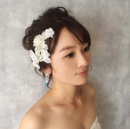 【ヘッドドレス】Desir 刺繍ヘッドアクセサリー/ブライダルアクセサリー 【結婚式　ヘアアクセサリー】