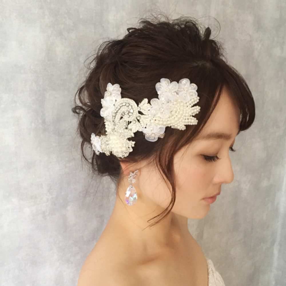 【ヘッドドレス】Desir 刺繍ヘッドアクセサリー/ブライダルアクセサリー 【結婚式 ヘアアクセサリー】