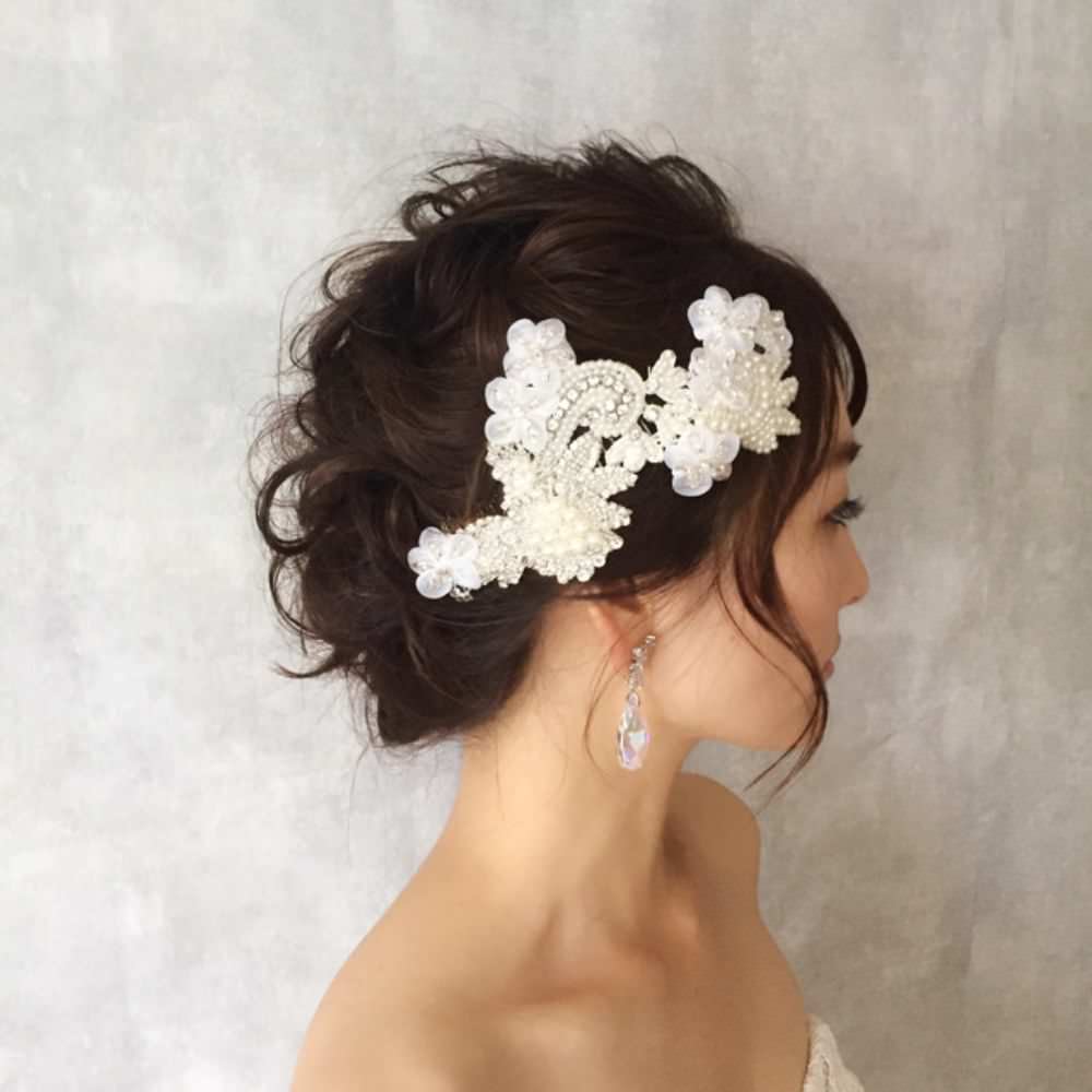 【ヘッドドレス】Desir 刺繍ヘッドアクセサリー/ブライダルアクセサリー 【結婚式 ヘアアクセサリー】