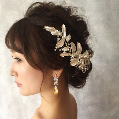 【ピアス・イヤリング】オリジナル商品fleur ジルコニアピアス/ブライダルアクセサリー 【結婚式 ピアス イヤリング】