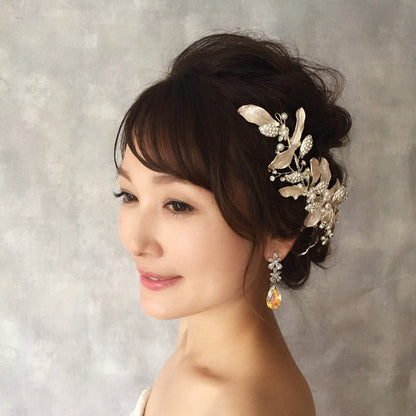 【ピアス・イヤリング】オリジナル商品fleur ジルコニアピアス/ブライダルアクセサリー 【結婚式 ピアス イヤリング】