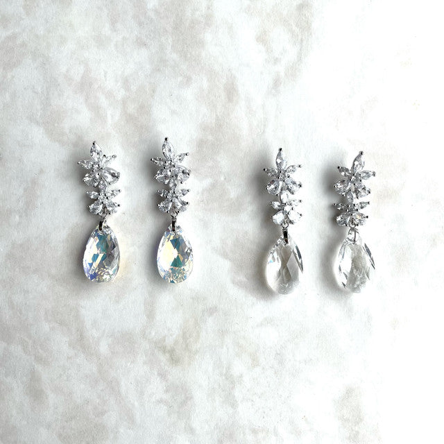 【ピアス・イヤリング】オリジナル商品fleur ジルコニアピアス/ブライダルアクセサリー 【結婚式 ピアス イヤリング】