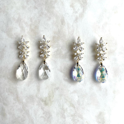 【ピアス・イヤリング】オリジナル商品fleur ジルコニアピアス/ブライダルアクセサリー 【結婚式 ピアス イヤリング】