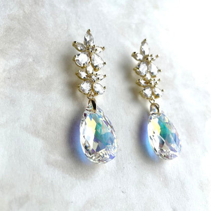 【ピアス・イヤリング】オリジナル商品fleur ジルコニアピアス/ブライダルアクセサリー 【結婚式 ピアス イヤリング】