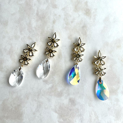 【ピアス・イヤリング】オリジナル商品fleur ジルコニアピアス/ブライダルアクセサリー 【結婚式 ピアス イヤリング】