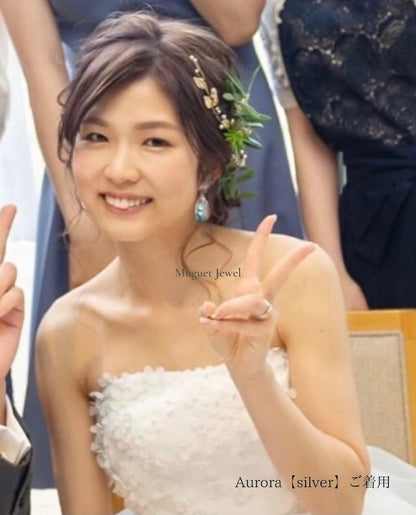 【ピアス・イヤリング】オリジナル商品bonheur ジルコニアピアス/ブライダルアクセサリー 【結婚式 ピアス イヤリング】