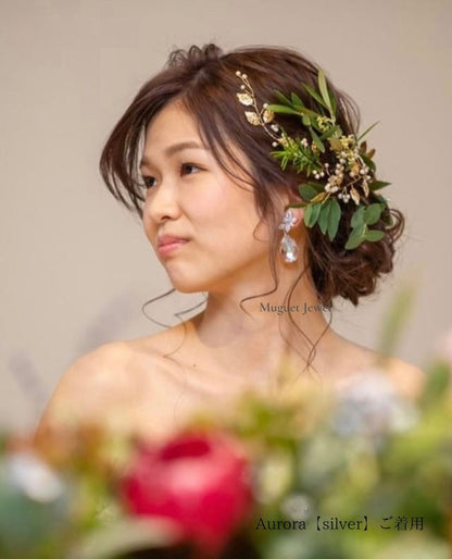【ピアス・イヤリング】オリジナル商品bonheur ジルコニアピアス/ブライダルアクセサリー 【結婚式 ピアス イヤリング】