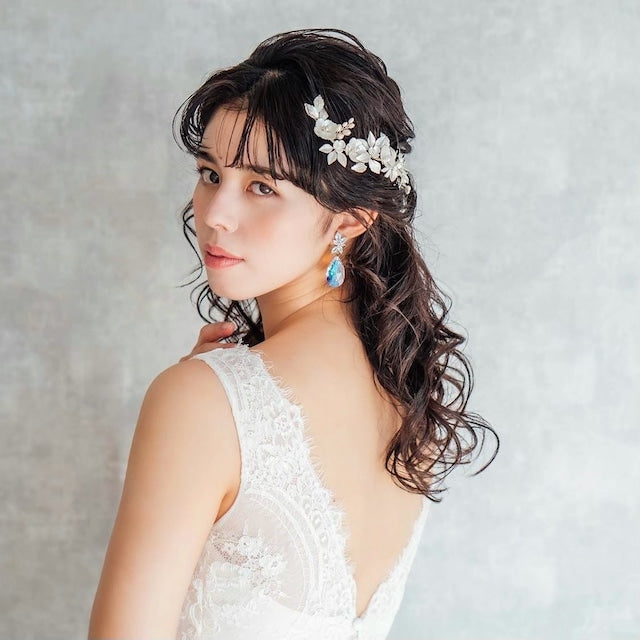 【ピアス・イヤリング】オリジナル商品bonheur ジルコニアピアス/ブライダルアクセサリー 【結婚式 ピアス イヤリング】