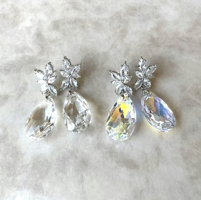 【ピアス・イヤリング】オリジナル商品bonheur ジルコニアピアス/ブライダルアクセサリー 【結婚式　ピアス　イヤリング】