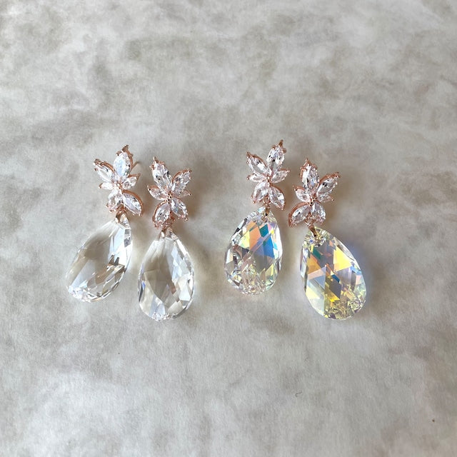 【ピアス・イヤリング】オリジナル商品bonheur ジルコニアピアス/ブライダルアクセサリー 【結婚式 ピアス イヤリング】