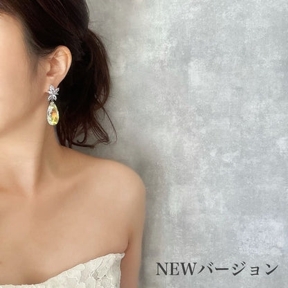 【ピアス・イヤリング】オリジナル商品bonheur ジルコニアピアス/ブライダルアクセサリー 【結婚式　ピアス　イヤリング】