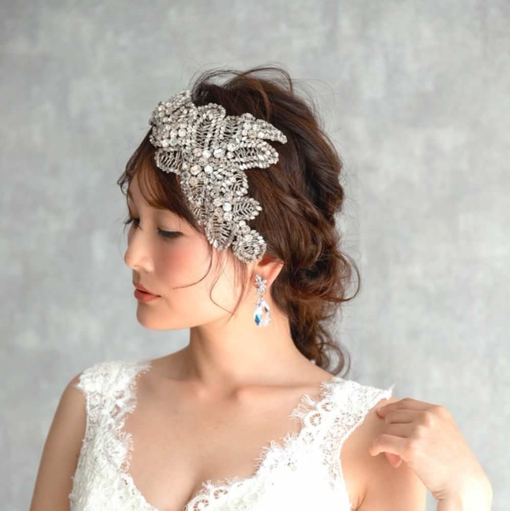 【ピアス・イヤリング】オリジナル商品bonheur ジルコニアピアス/ブライダルアクセサリー 【結婚式 ピアス イヤリング】
