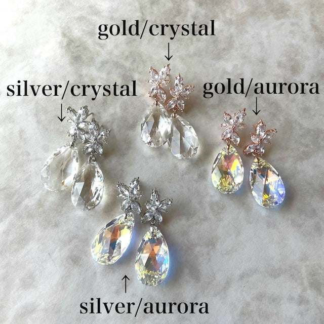 【ピアス・イヤリング】オリジナル商品bonheur ジルコニアピアス/ブライダルアクセサリー 【結婚式 ピアス イヤリング】