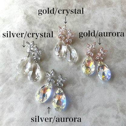 【ピアス・イヤリング】オリジナル商品bonheur ジルコニアピアス/ブライダルアクセサリー 【結婚式 ピアス イヤリング】