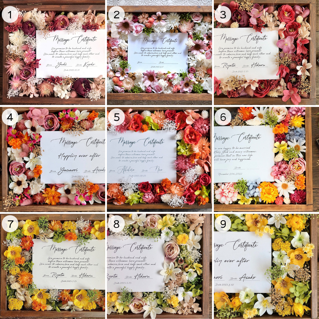 【comme si._ clé】 木箱 長方形 80名～130名〈ゲスト参加型結婚証明書〉