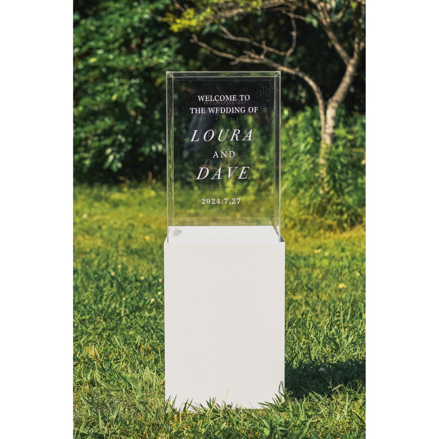 【レンタル】 welcome box ホワイト×クリア【結婚式 ウェルカムボード ウェルカムボックス】