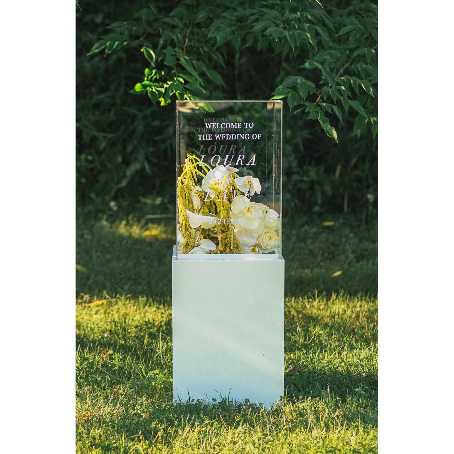 【レンタル】 welcome box ホワイト×クリア【結婚式 ウェルカムボード ウェルカムボックス】