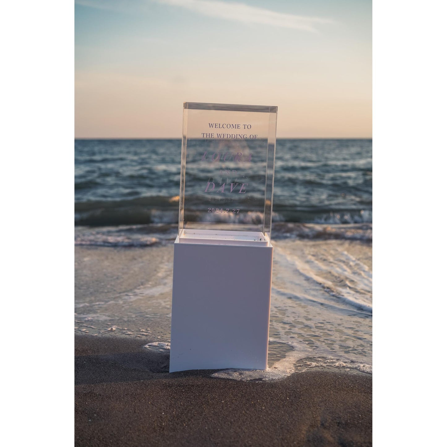 【レンタル】 welcome box ホワイト×クリア【結婚式 ウェルカムボード ウェルカムボックス】