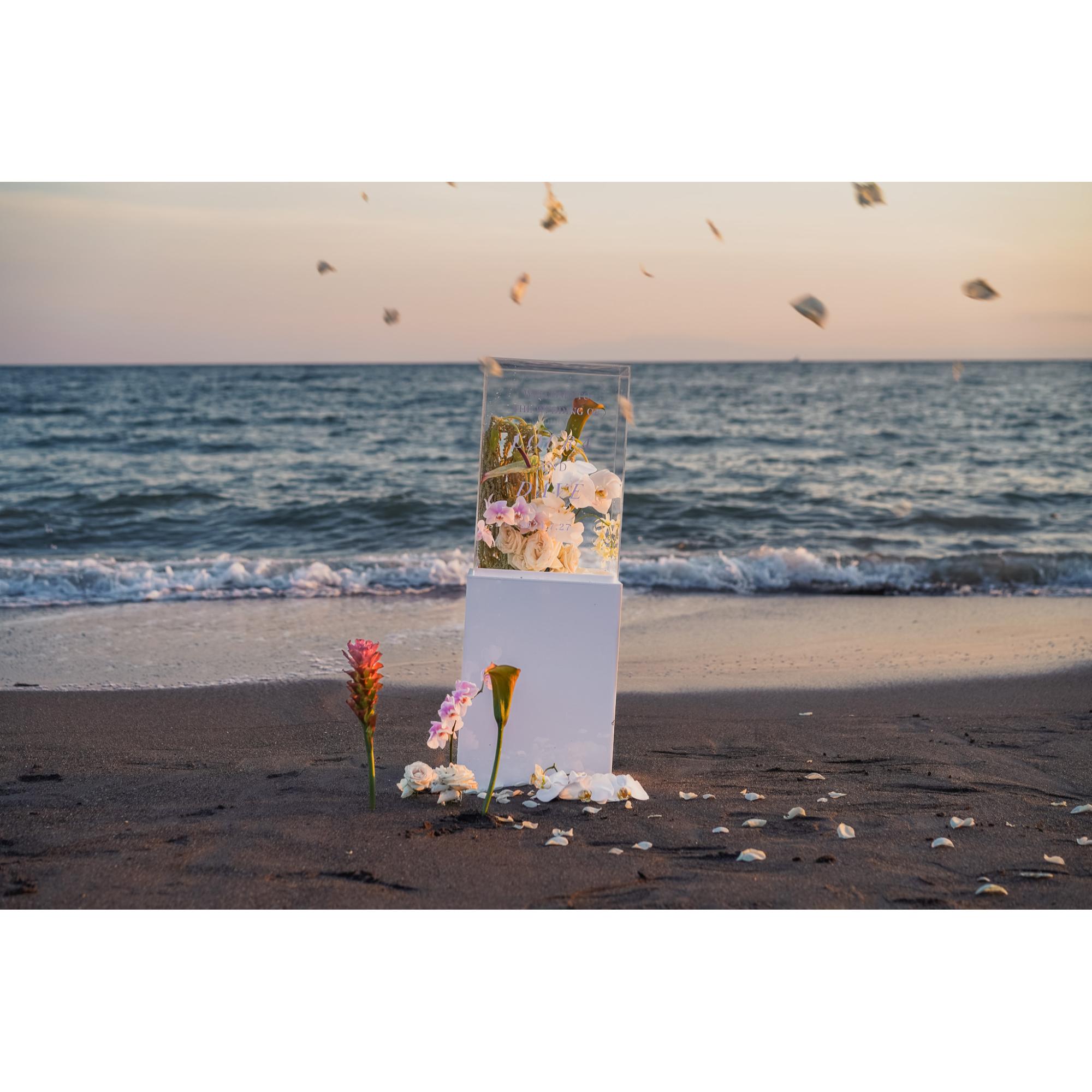 レンタル】 welcome box ホワイト×クリア【結婚式 ウェルカムボード