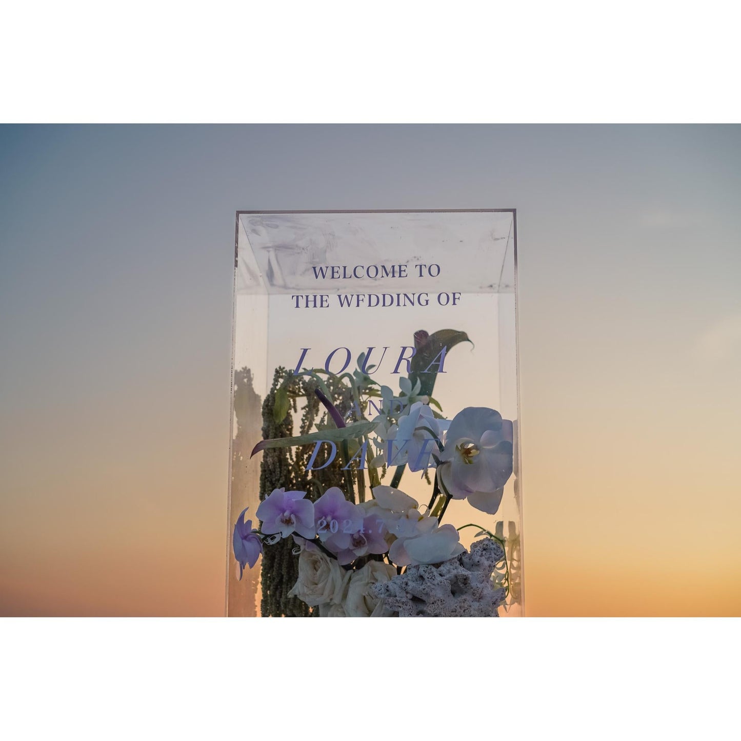 【レンタル】 welcome box ホワイト×クリア【結婚式 ウェルカムボード ウェルカムボックス】