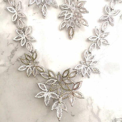 marriage ジルコニアネックレス&ピアスセット 【結婚式 アクセサリーセット】