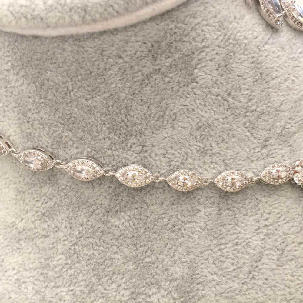 rin ジルコニアネックレス&ピアスセット/ブライダルアクセサリー 【結婚式 アクセサリーセット】