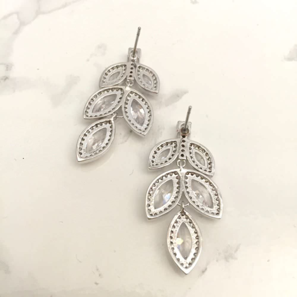 rin ジルコニアネックレス&ピアスセット/ブライダルアクセサリー 【結婚式 アクセサリーセット】