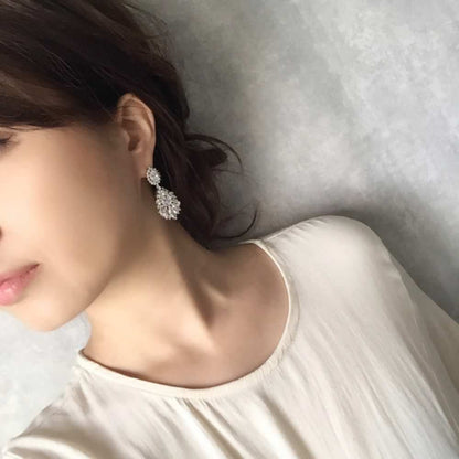 【ピアス・イヤリング】Charmant ジルコニアピアス/ブライダルアクセサリー 【結婚式 ピアス イヤリング】