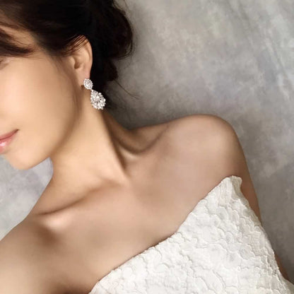 【ピアス・イヤリング】Charmant ジルコニアピアス/ブライダルアクセサリー 【結婚式 ピアス イヤリング】