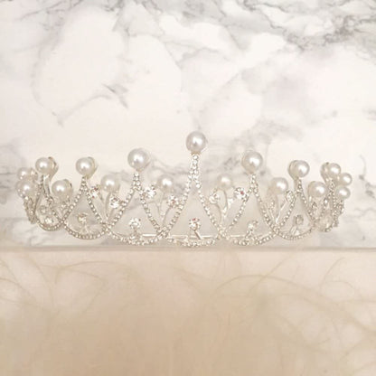 【ヘッドドレス】princess ビジューブライダルティアラ 【結婚式 ヘアアクセサリー】